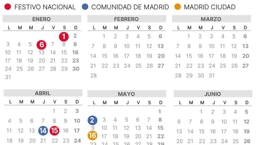 Calendario laboral Madrid 2022