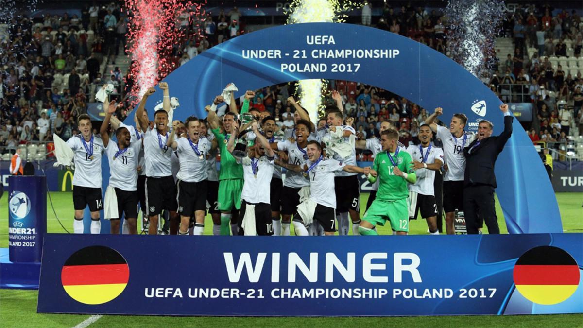 La selección sub-21 de Alemania celebra el título del Europeo 2017