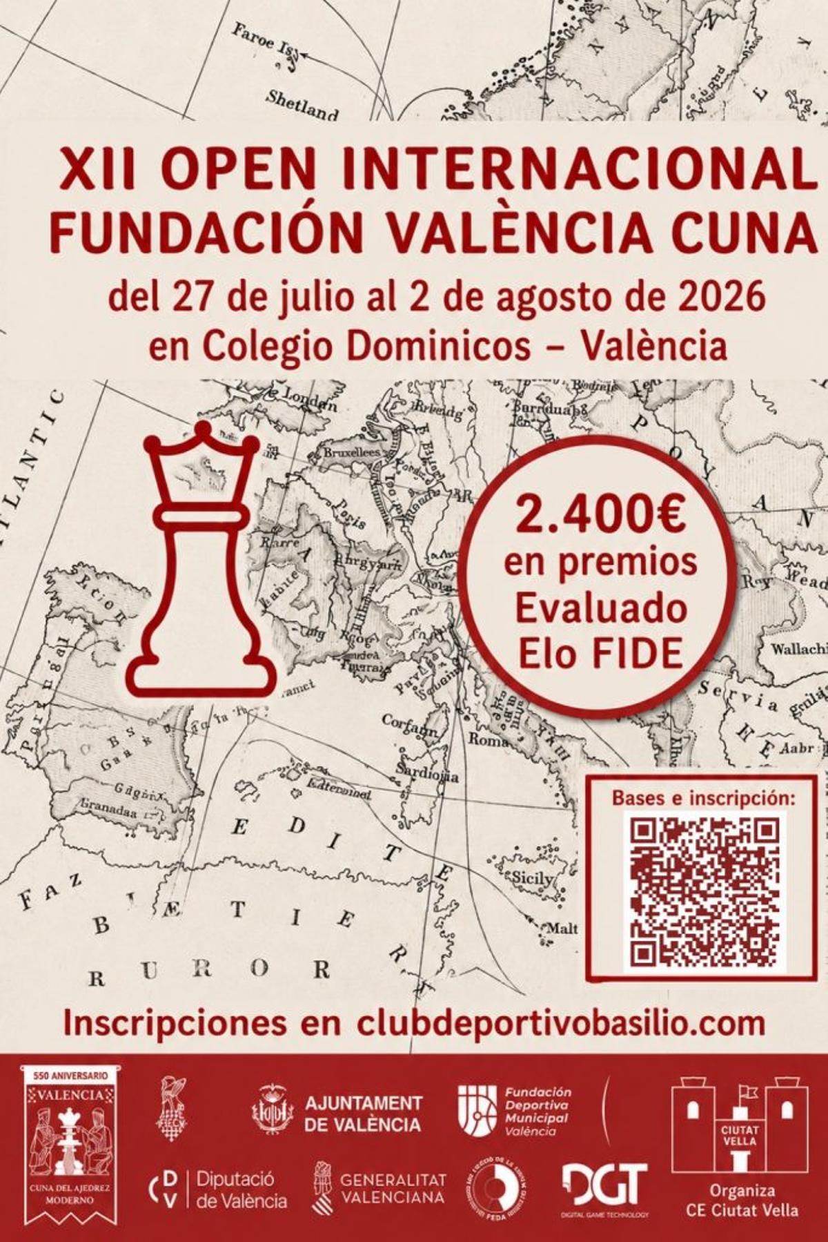 Cartel del  XII Open Internacional Fundación València Cuna.