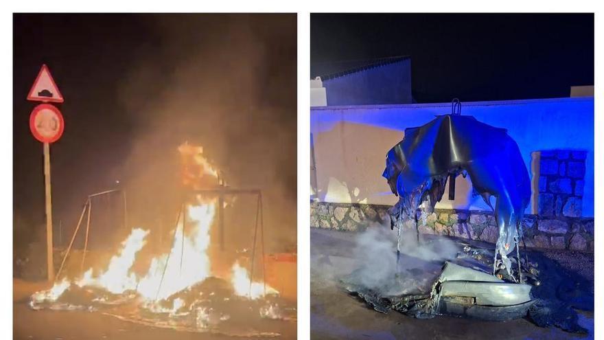 Arden en Barx tres contenedores por depositar cenizas calientes