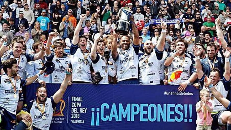 El Quesos Entrepinares celebra su victoria en el Copa del Rey de 2018.