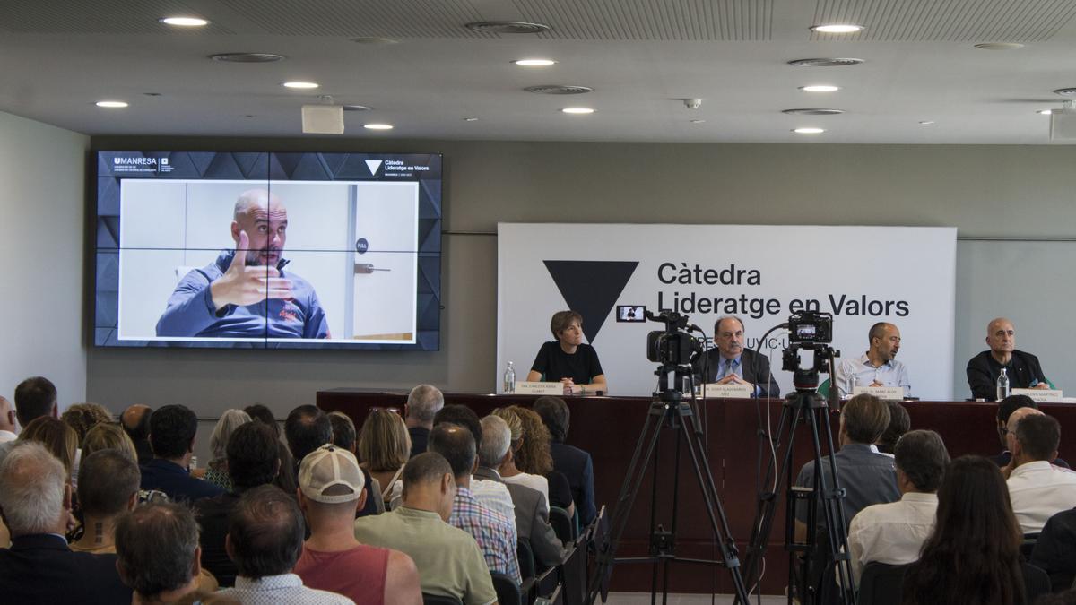 Guardiola en vídeo enregistrat expressament per la presentació de la Càtedra de Lideratge en Valors d'UManresa