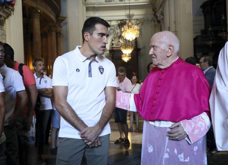 El Real Zaragoza en la Basílica del Pilar y en el Ayuntamiento de Zaragoza