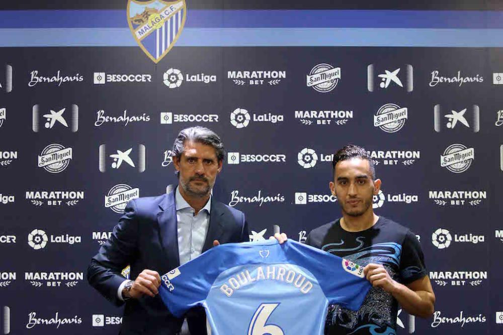 Presentación de Badr Boulahroud como nuevo jugador del Málaga CF.