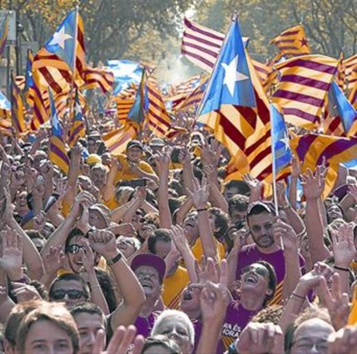 Un aspecte de la mobilització de la Diada a Barcelona.