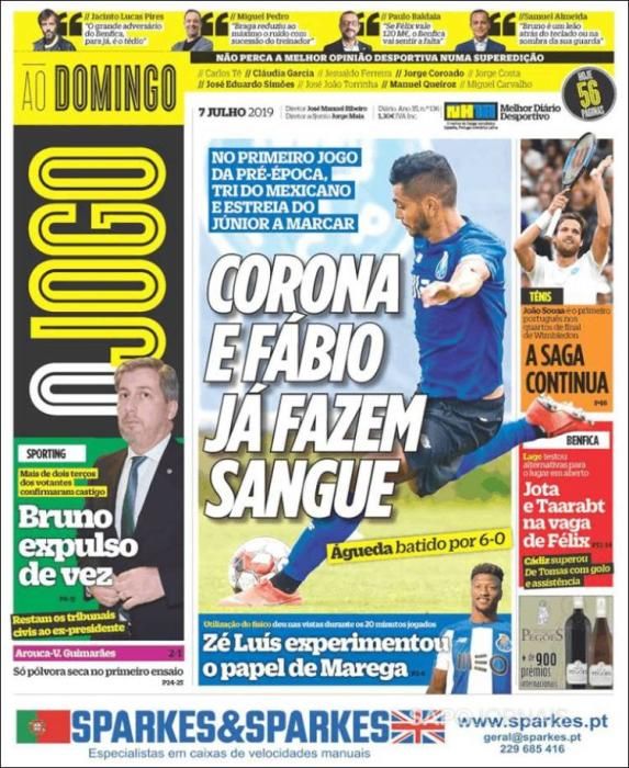 Portada O JOGO domingo 7 julio 2019