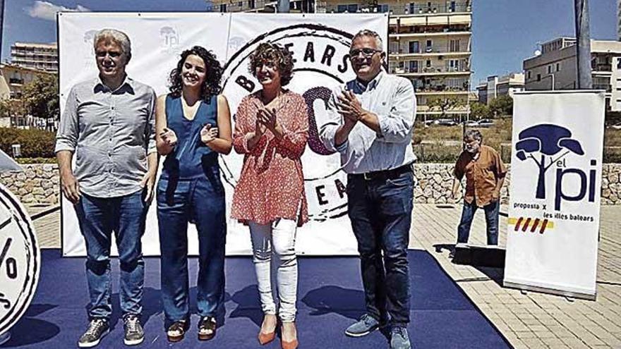 Melià, Sánchez, Mora y Font durante el acto de El Pi en Palma.