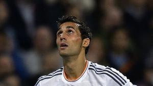 Arbeloa, durante el partido contra el Atlético en el Calderón.