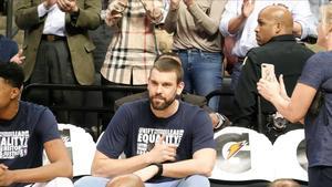 Marc Gasol en el último partido de los Grizzles. El catalán no jugó ni un minuto.