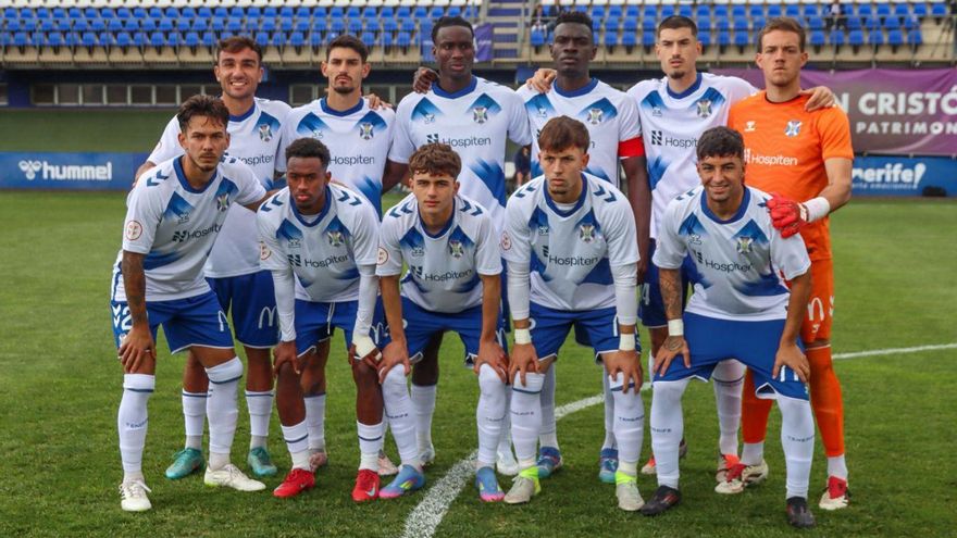 Alineación titular del Tenerife B en el partido ante el Colonia Moscardó. | CD TENERIFE