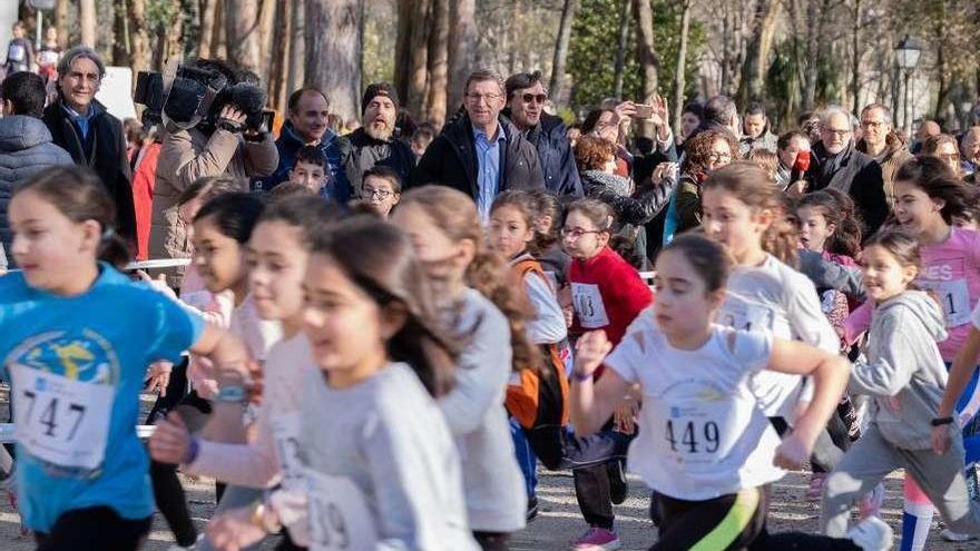 Feijóo acude a un campeonato escolar, en Vigo. // FdV