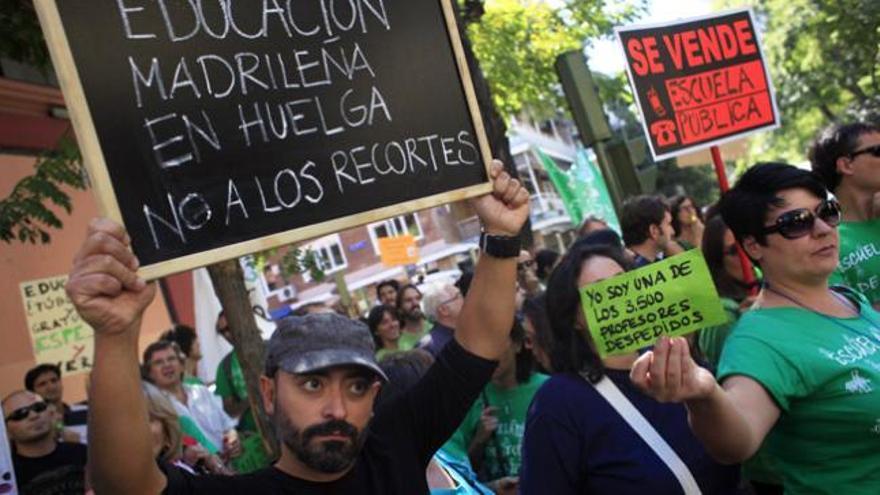 Miles de profesores protestan en Madrid contra los recortes