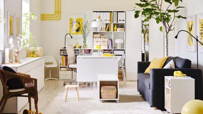 Zona de trabajo y descanso con muebles de IKEA