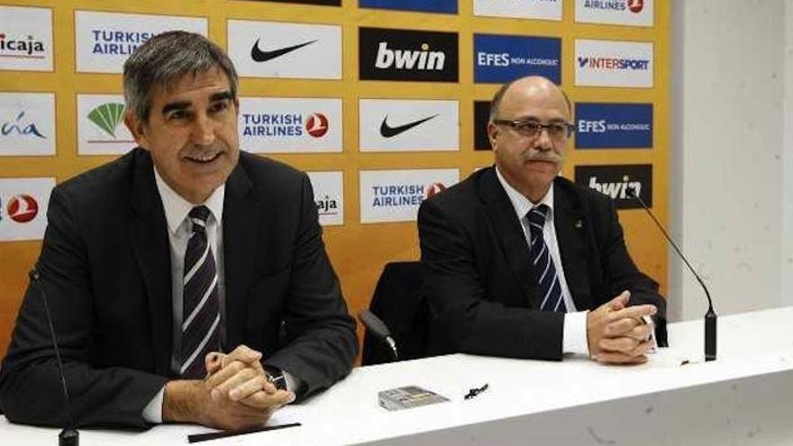 Jordi Bertomeu, con Eduardo García, en una visita a Málaga.