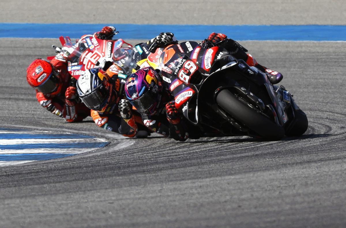 Jorge Martín, Pedro Acosta y Marc Márquez, batallando en Tailandia