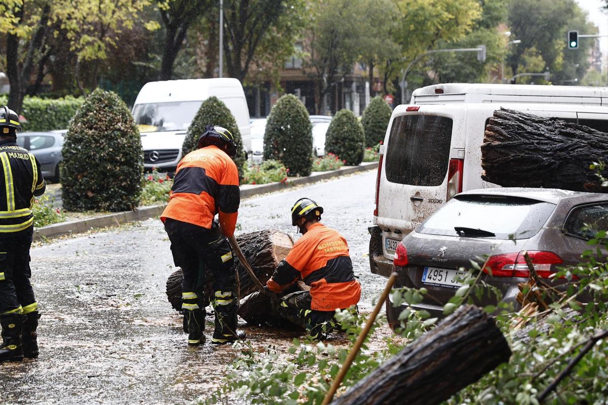 Efectos de la borrasca Ciarán en Madrid