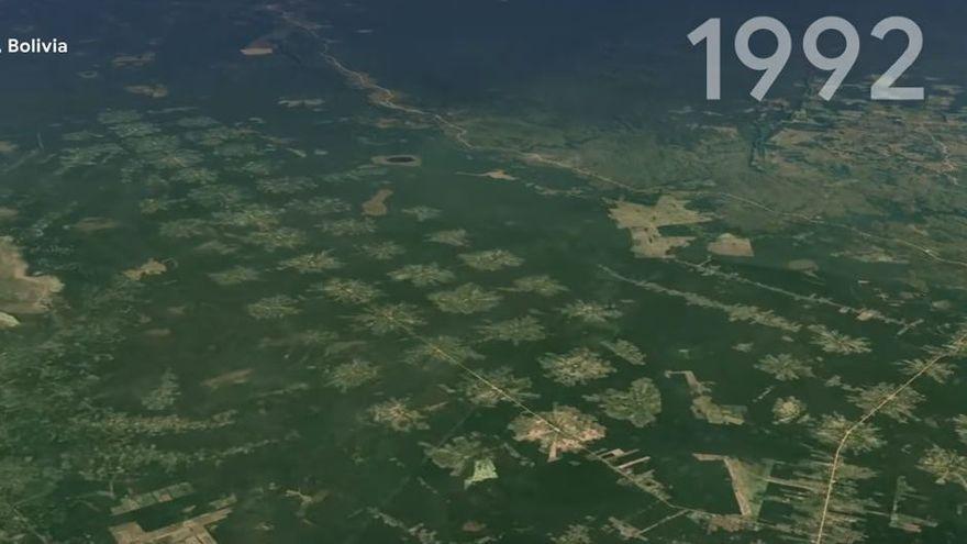 Zona en desforestació a Bolívia el 1992