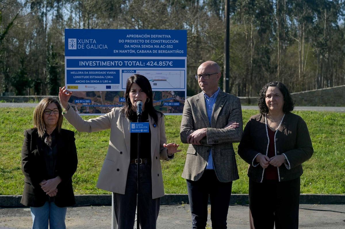 Allegue, segunda, Muíño e Do Campo presentando a senda de Nantón.