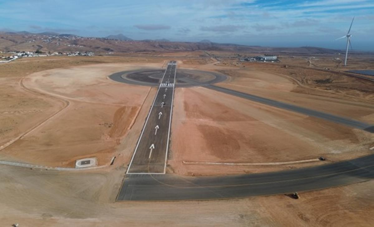 Imagen de la pista del Stratoport de Fuerteventura.