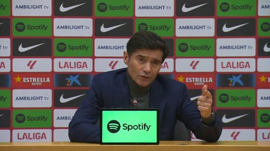 Marcelino no esperaba que su equipo le metiera cinco goles al Barça