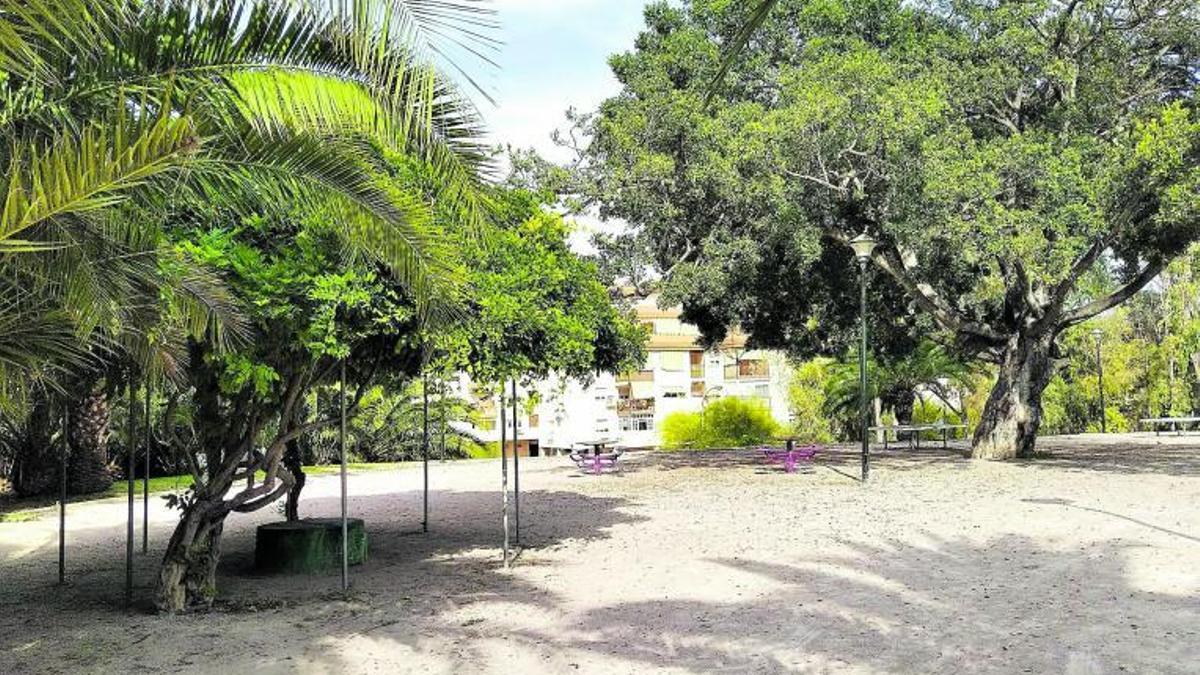 La pérgola y el ficus del desaparecido cortijo de El Cónsul, que dio nombre al barrio.