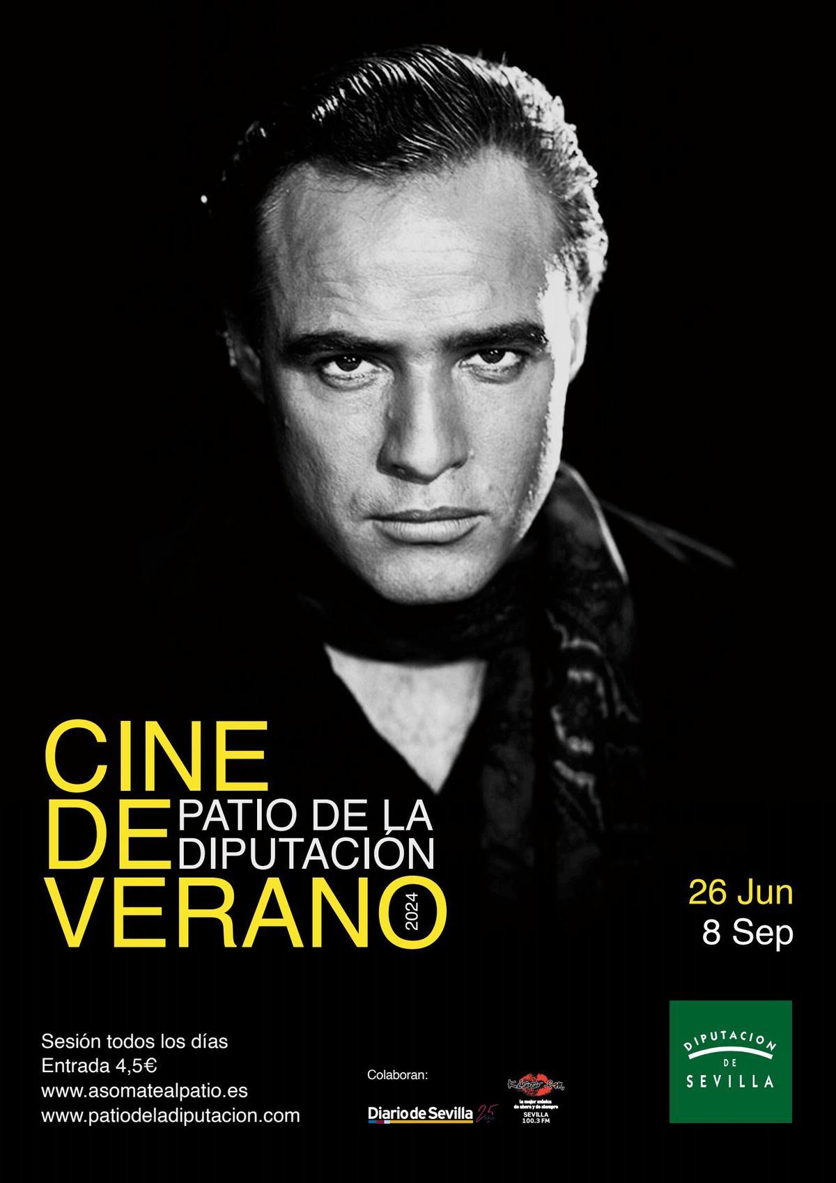 Cartel Cine de Verano en homenaje Marlon Brando