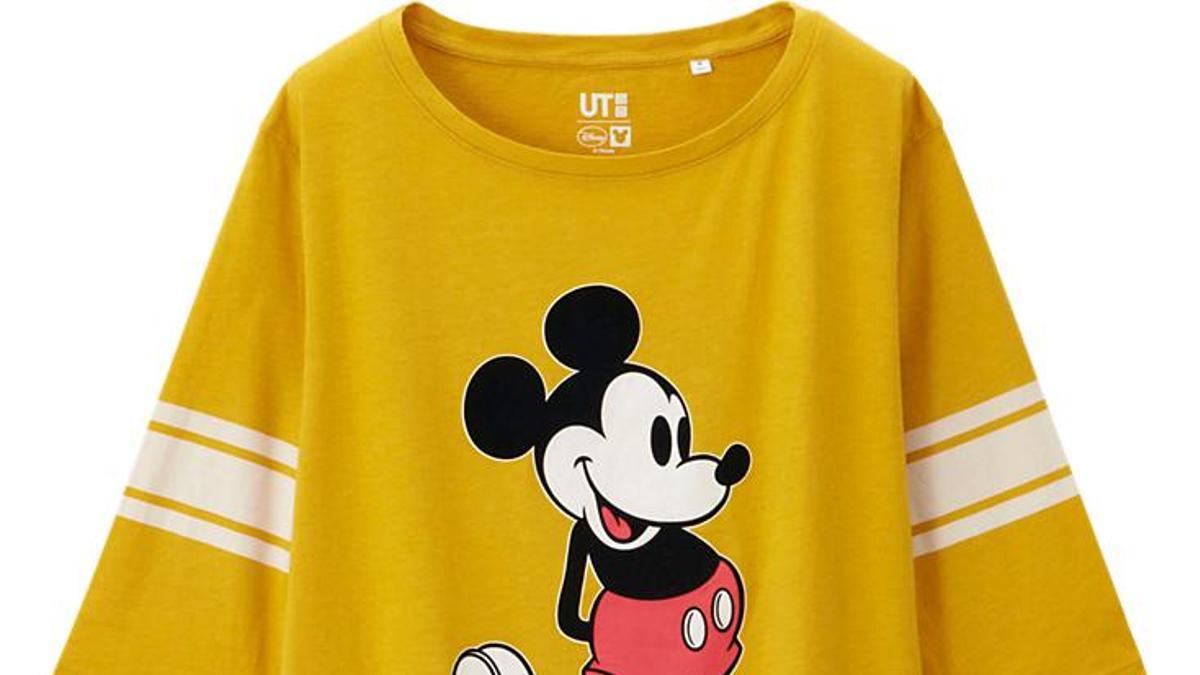 Camiseta Mickey en color mostaza