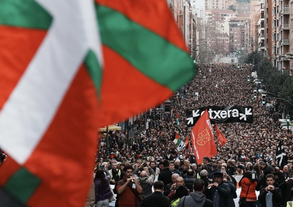 Im Januar forderten Demonstranten in Bilbao das Ende der „Diskriminierung“ von inhaftierten ETA-Terroristen.    | F.: EUROPAPRESS