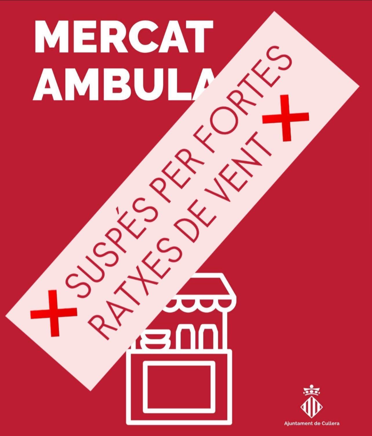 El Ayuntamiento de Cullera ha suspendido el mercado ambulante del jueves ante la previsión de viento.
