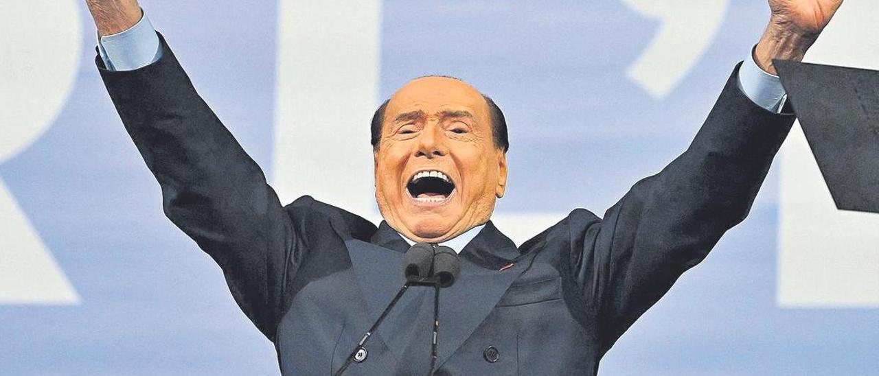 Silvio Berlusconi, el pasado jueves en un acto conjunto  de su partido, Forza Italia,  con la Liga y Fratelli d’Italia en Roma.