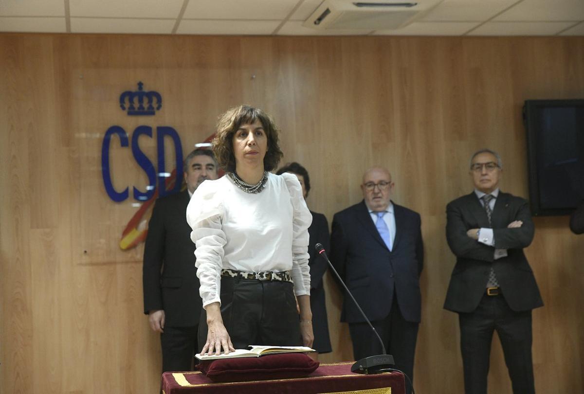 La nueva presidenta del Consejo Superior de Deportes (CSD), Irene Lozano, jura el cargo en el acto de toma de posesiÃ³n, en Madrid (EspaÃ±a), a 31 de enero de 2020.