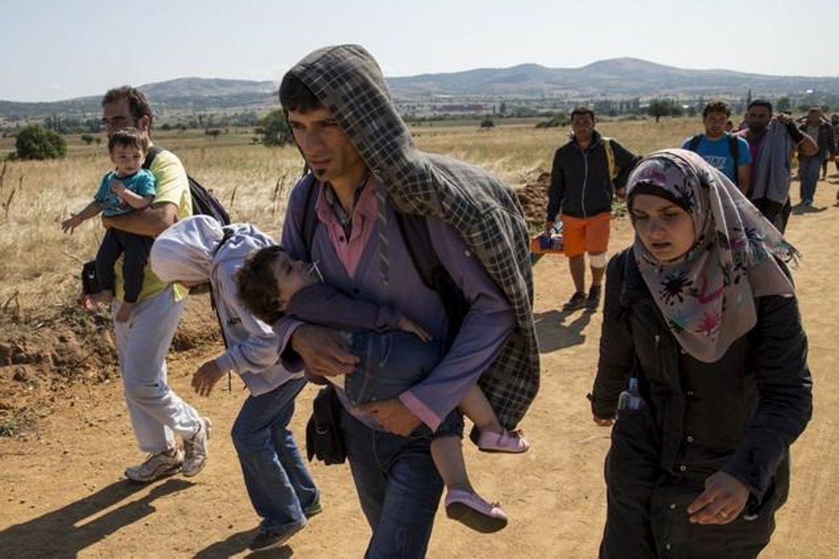 Immigrants sirians a Miratovac.