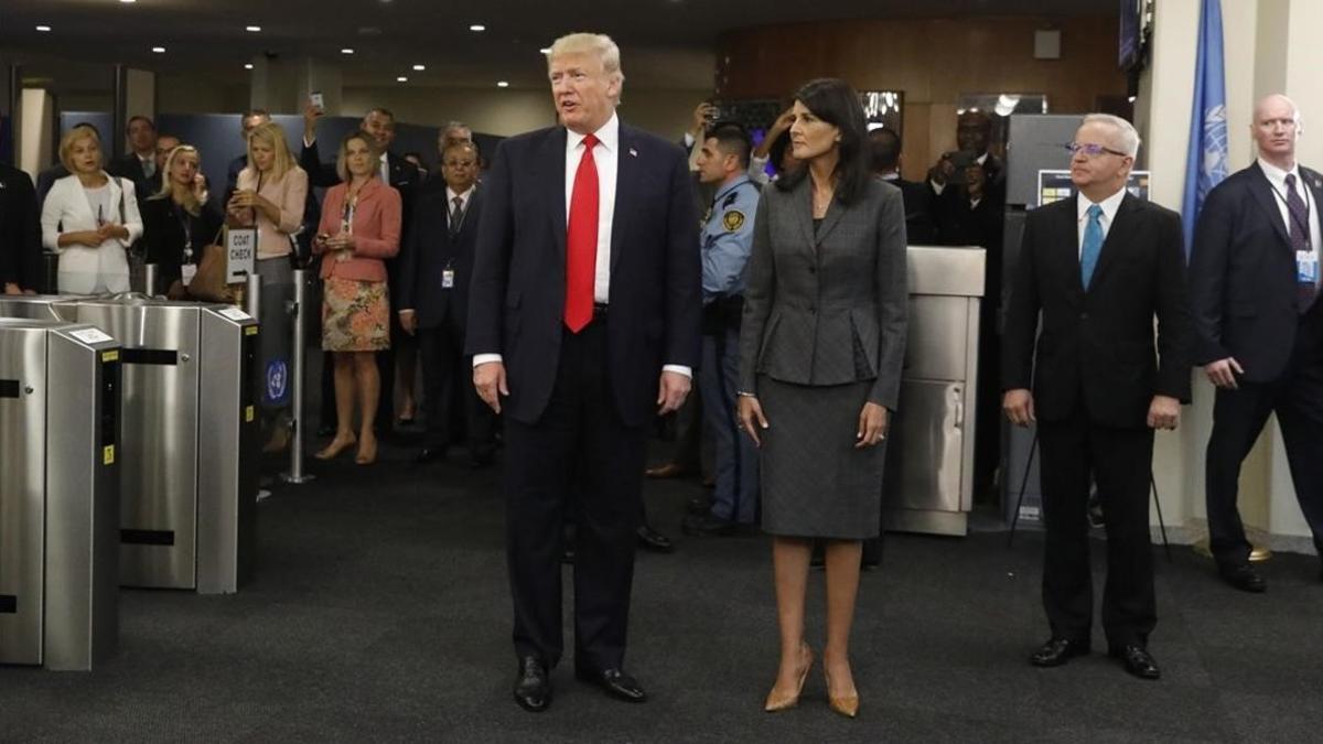 El presidente de EEUU, Donald Trump, a su llegada a la sede de Naciones Unidas en Nueva York,