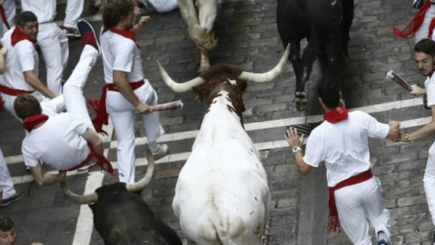 Accidentado primer encierro de San Fermín