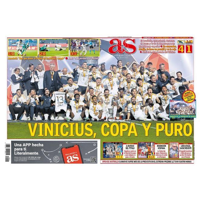Las portadas de los periódicos deportivos de hoy, lunes 15 de enero