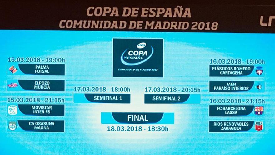 El Palma Futsal se cruzará con ElPozo Murcia de Miguelín en los cuartos de la Copa