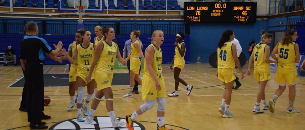 El Spar Gran Canaria durante el partido ante el London Lions