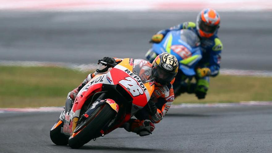 Dani Pedrosa, ayer durante los entrenamientos en Argentina.