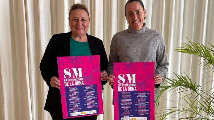 Marilina Serra y María José Ríos con el cartel del 8M. | ASJ