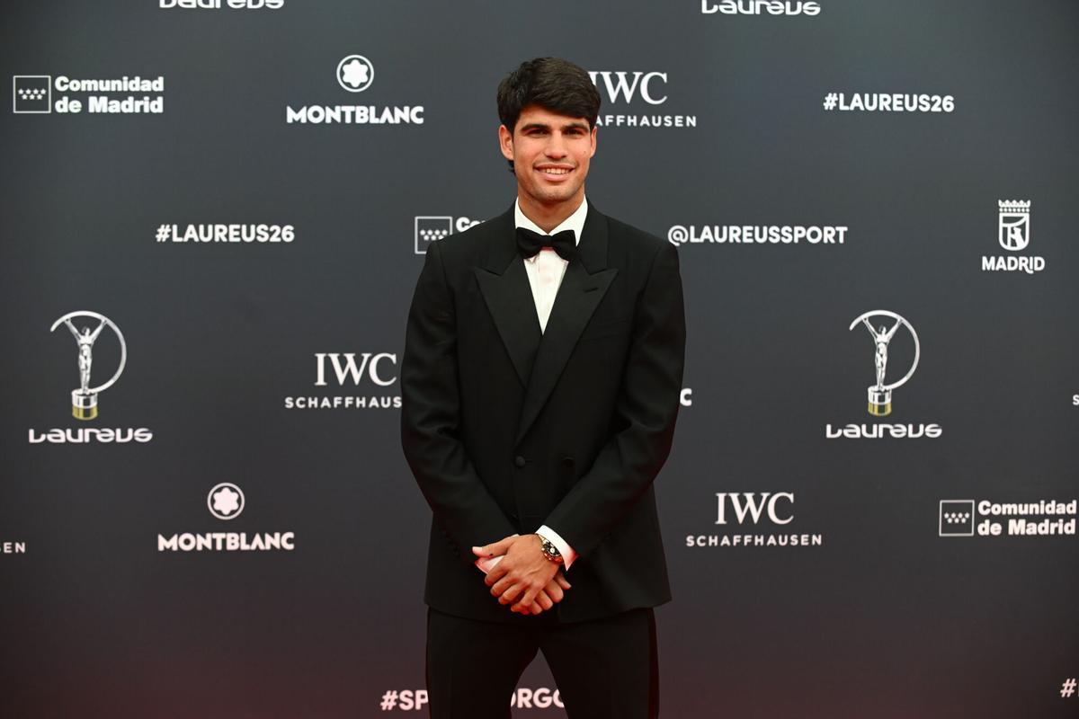 Carlos Alcaraz durante la gala de entrega de los Laureus World Sports Awards 2026 que se celebran en la Galería de Cristal del Palacio de Cibeles, a 20 de abril de 2026