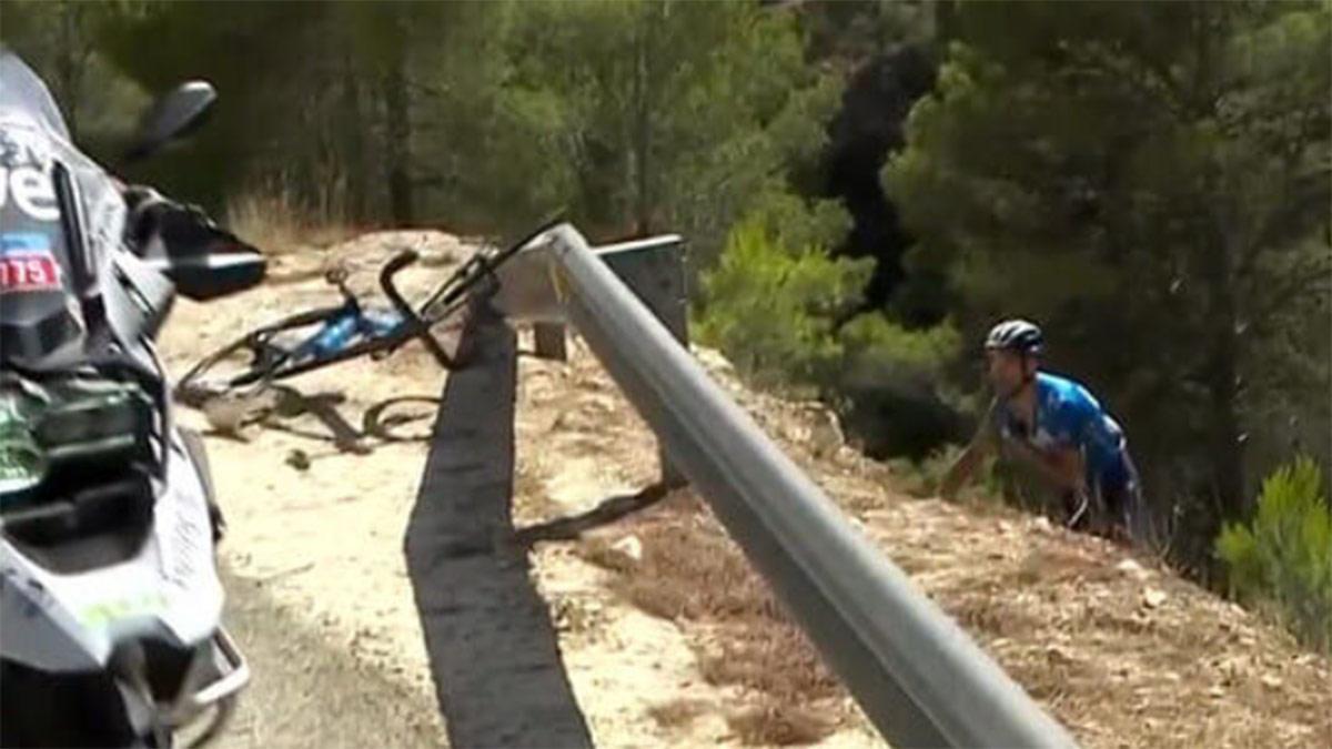 Valverde sufrió una grave caída en La Vuelta