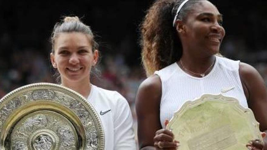 Halep y Serena, campeona y subcampeona de Wimbledon.
