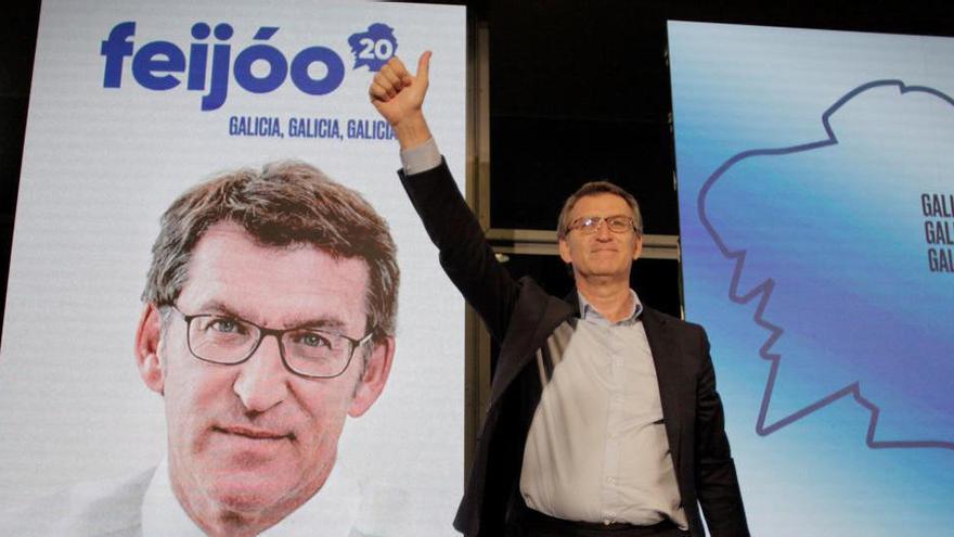 Feijóo, en el mitin de cierre de campaña.