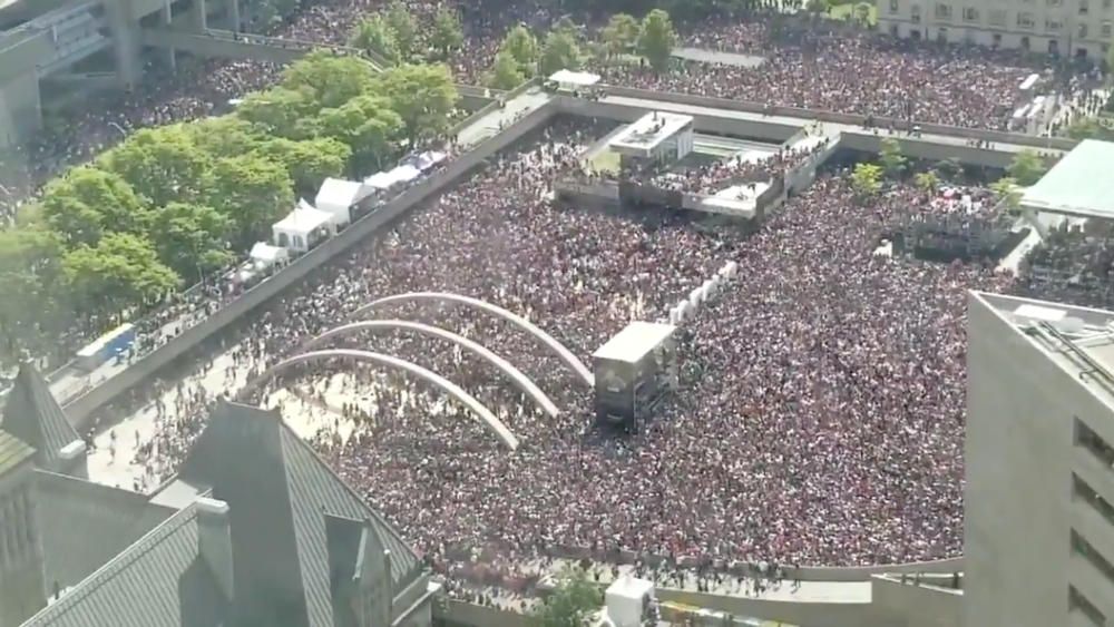 Los Raptors celebran el título de la NBA