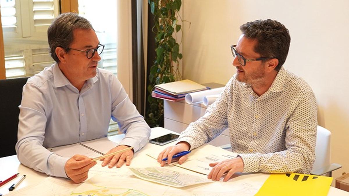 Reunión de trabajo sobre el Plan de Mandato, con J. A. Carcelén (PSC) y Jaume Sans (ERC-AM)