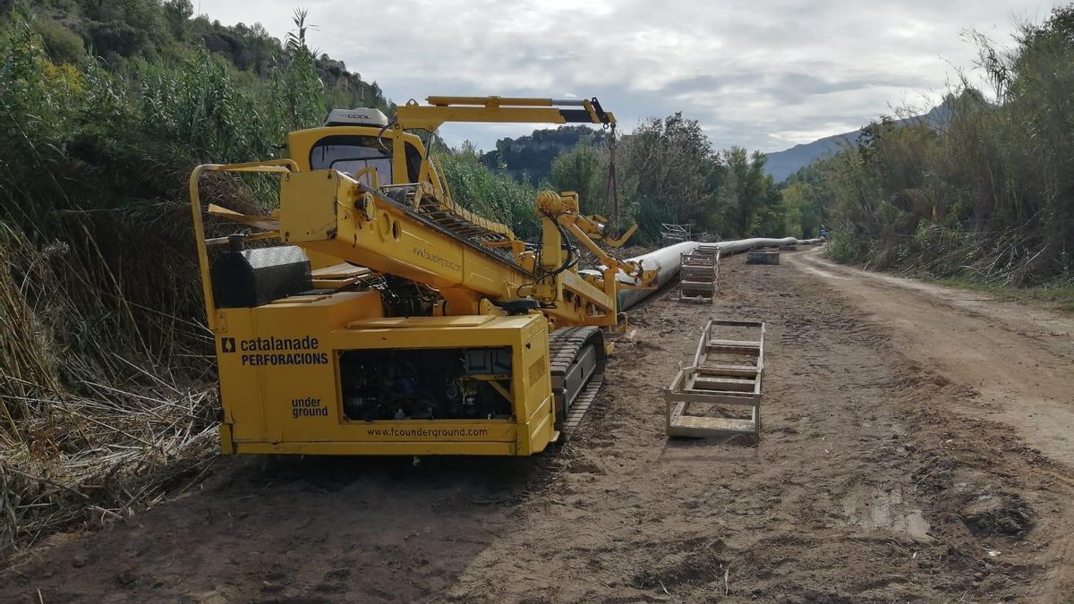 Treballs de construcció del nou col·lector, a final del 2023, entre Sant Vicenç i Castellbell