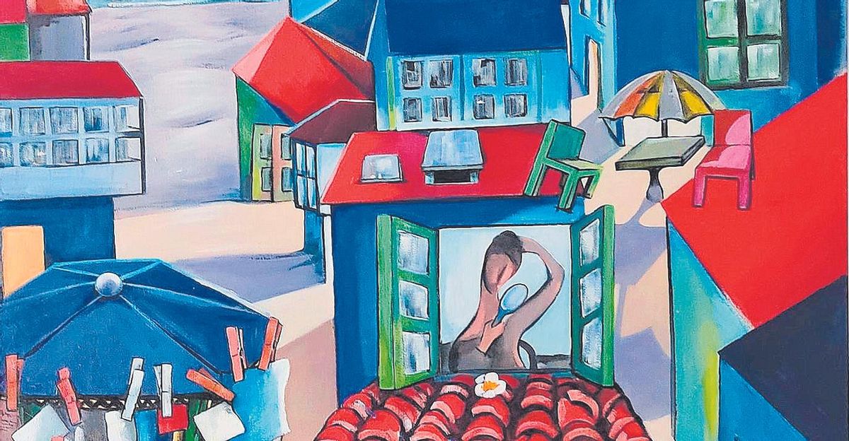 Unha das pinturas de Maria Jose Leira que poderán verse desde hoxe no Centro empresarial do Tambre