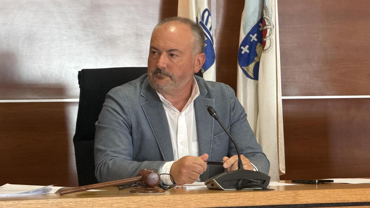 El alcalde de Culleredo, José Ramón Rioboo, en el pleno de julio.