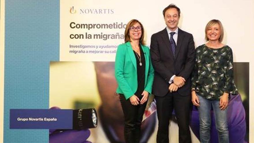 Presentación de fármaco de Novartis para la prevención de migrañas.