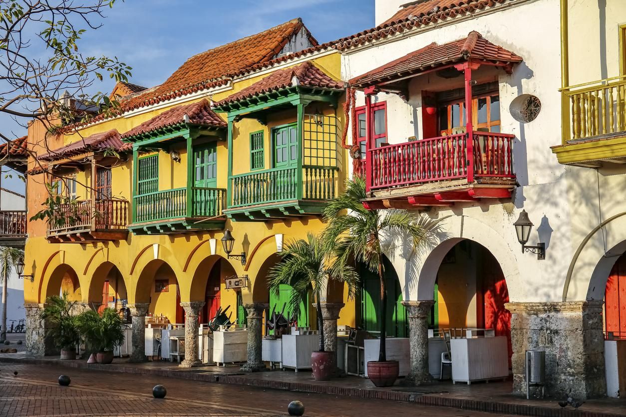 Las coloridas fachadas de Cartagena de Indias en Colombia